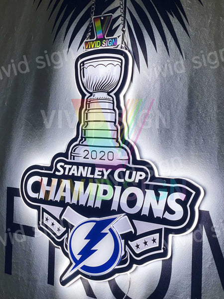 Tampa Bay Lightning 2020 Stanley Cup Lamp Neon Light Sign 24x20 HD Vivid