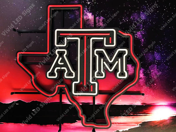 Texas A&M Aggies LED Neon Sign Light Lamp WIth Dimmer