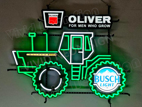 Oliver Tractor Busch Light Beer LED Neon Sign Light Lamp With Dimmer
