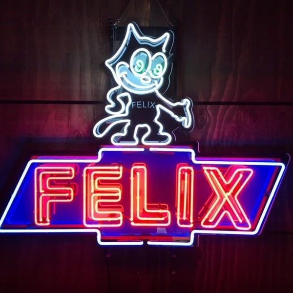 Chevrolet Felix The Cat Vehicle Garage Neon Light Sign Lamp With HD Vivid Printing Technology
