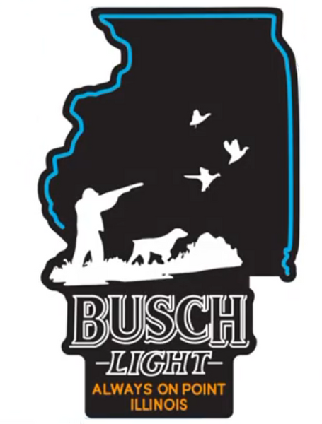 Busch Light Beer Illinois State Always On Point Hunting 2D LED Neon Sign Light Lamp