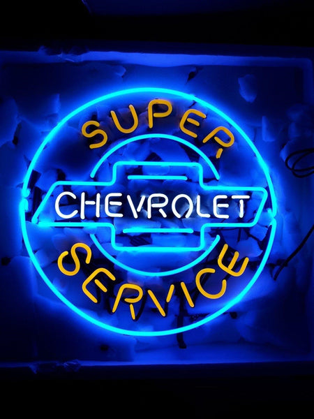 Chevrolet Super Service SS Chevy Corvette Chevrolet Chevelle Sports Car Neon Sign Light Lamp