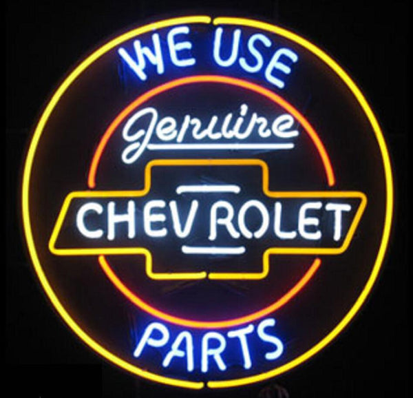 We Use Genuine Chevrolet Parts Chevy Corvette Chevrolet Chevelle Sports Car Neon Sign Light Lamp