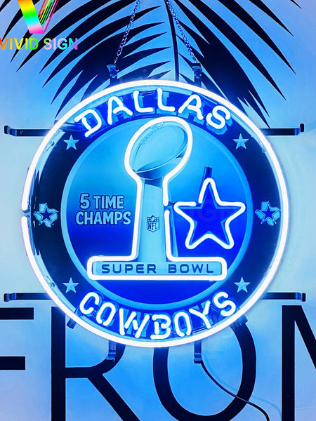 Dallas Cowboys Super Bowl Championship Neon Light Sign Lamp With HD Vivid Printing