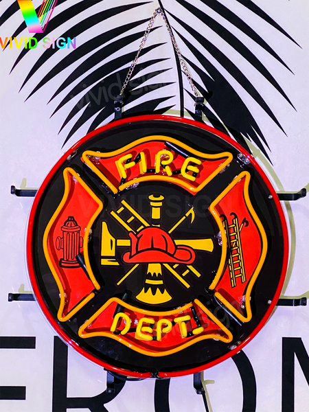 Fire Department FD Neon Light Sign Lamp With HD Vivid Printing