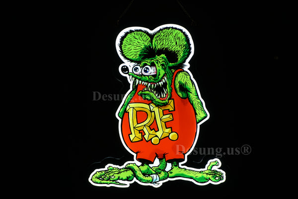 Rat Fink RF Hot Rod 2D LED Neon Sign Light Lamp