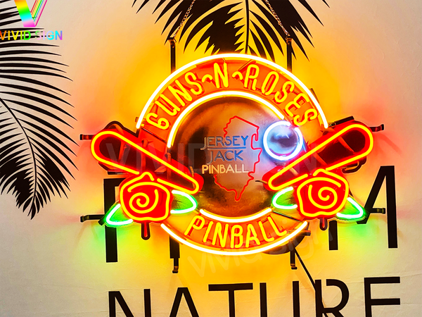 Gun N Roses Pinball Jersey Game Light Lamp Neon Sign with HD Vivid Printing Technology