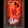 Desung Big Bob's Restaurant (Business - Restaurant) vivid neon sign, front view, turned on