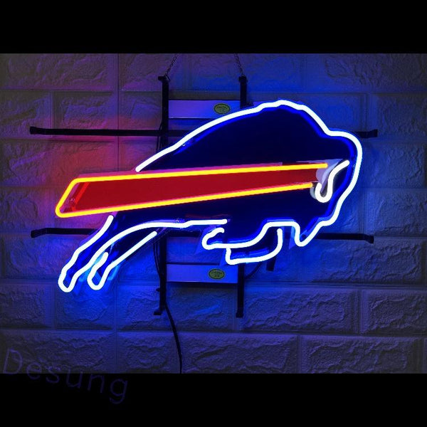 Desung Buffalo Bills (Sports - Football) vivid neon sign, front view, turned on