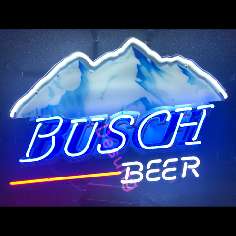 Desung Busch Beer (Alcohol - Beer) vivid neon sign, front view, turned on