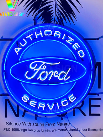 Ford Authorized Service Auto HD Vivid Neon Sign Lamp Light