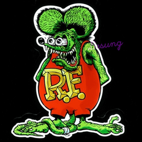Green Rat Fink auto man cave LED sign