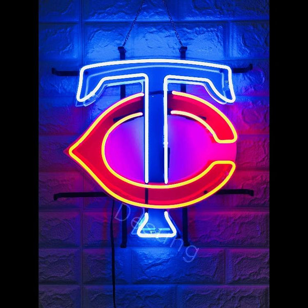 Desung Minnesota Twins (Sports - Baseball) vivid neon sign, front view, turned on