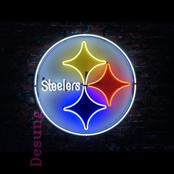 PITTSBURGH STEELERS NEON DISPLAY LIGHT FOOTBALL NFL HELMET MAN CAVE