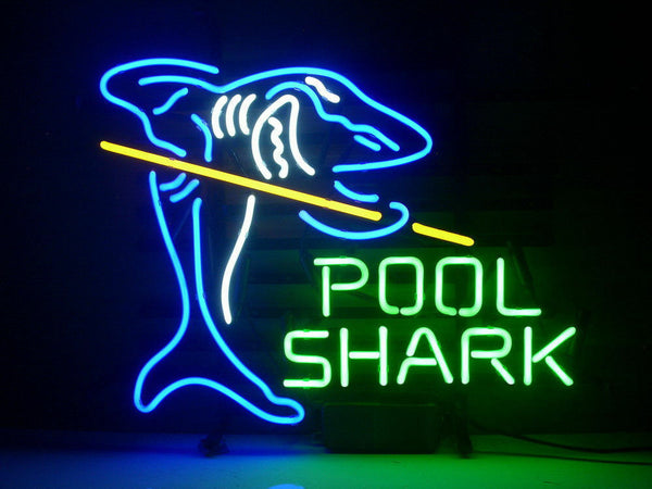Pool Shark Billiards Game Room Light Lamp Neon Sign