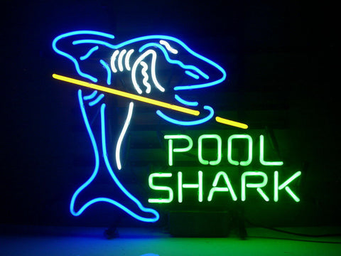 Pool Shark Billiards Game Room Light Lamp Neon Sign