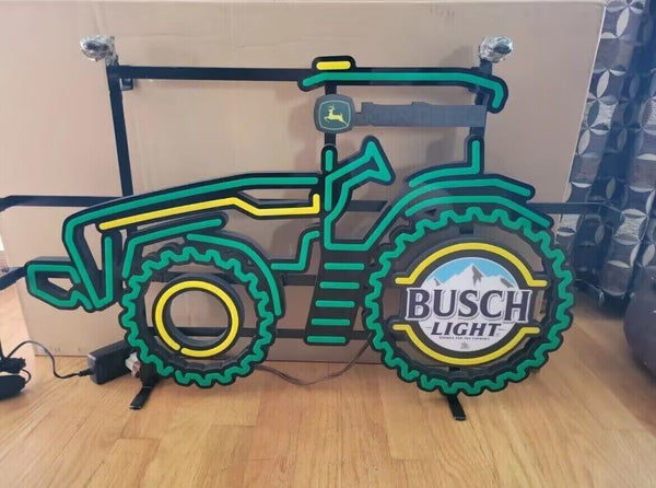 John Deere Busch Beer Tractor LED Neon Sign Light Lamp