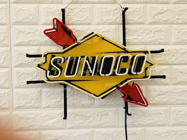 New Sunoco Gas Oil Gasoline Station Light Lamp Neon Sign with HD Vivid Printing