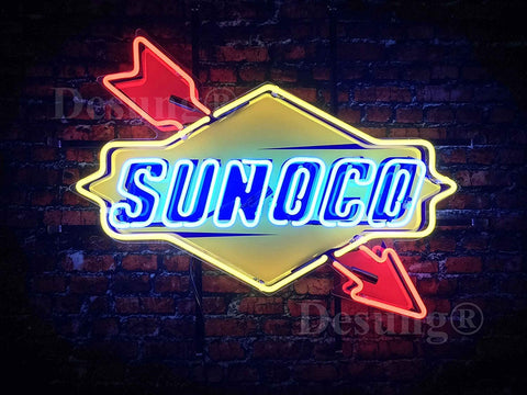 Sunoco Gas Gasoline Station Light Lamp Neon Sign with HD Vivid Printing Technology