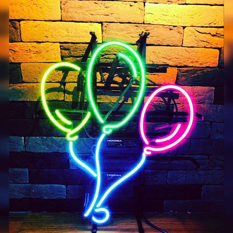Three Balloons Neon Sign Light Lamp