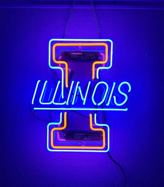 Illinois Fighting Illini Football Team Neon Sign Light Lamp
