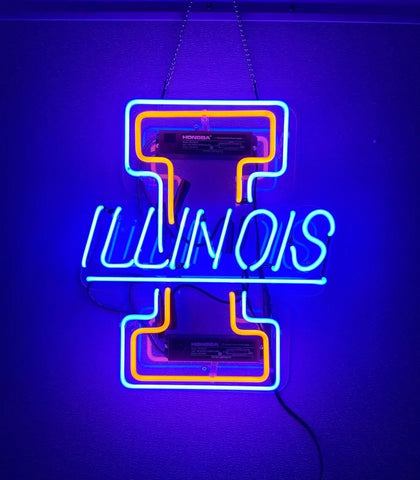 Illinois Fighting Illini Football Team Neon Sign Light Lamp