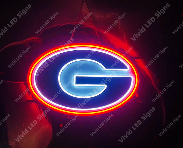 Georgia Bulldogs Sport Team LED Neon Sign Light Lamp With Dimmer