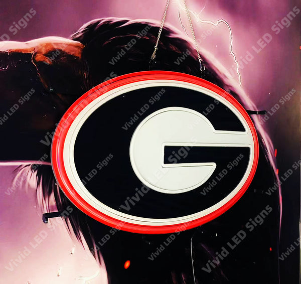 Georgia Bulldogs Sport Team LED Neon Sign Light Lamp With Dimmer
