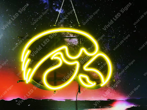 Iowa Hawkeyes LED Neon Sign Light Lamp With Dimmer