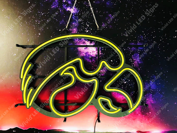 Iowa Hawkeyes LED Neon Sign Light Lamp With Dimmer