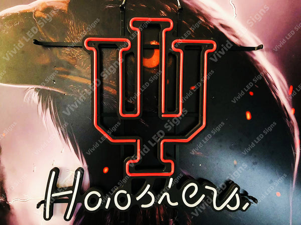 Indiana Hoosiers University LED Neon Sign Light Lamp With Dimmer