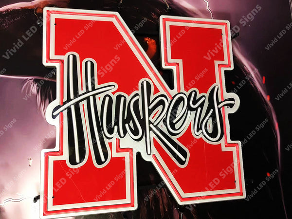 Nebraska Huskers Basketball LED Neon Sign Light Lamp With Dimmer