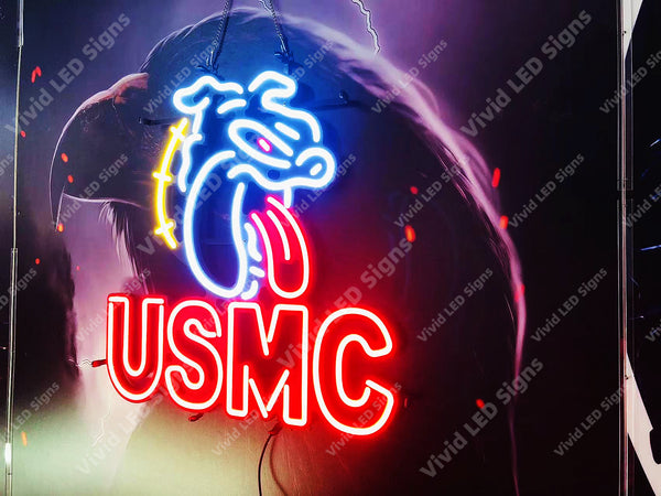 USMC United States Marine Corps LED Neon Sign Light Lamp With Dimmer ...