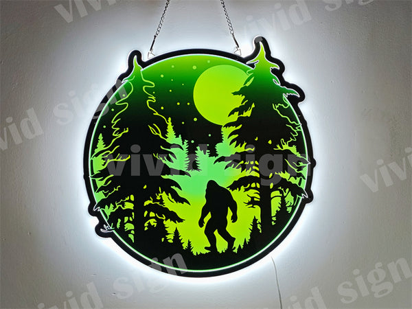 Bigfoot Sky Sasquatch Camping 2D LED Neon Sign Light Lamp