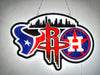 Houston Texans Astros Rockets 2D LED Neon Sign Light Lamp