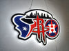 Houston Texans Astros Rockets 2D LED Neon Sign Light Lamp