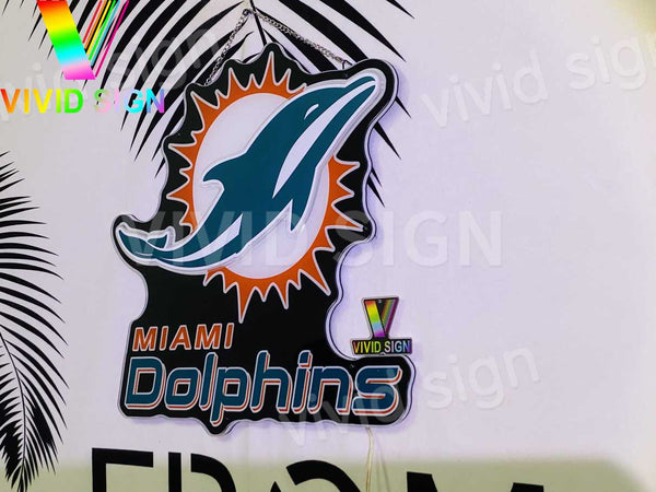 Miami Dolphins American Football 3D LED Neon Sign Light Lamp