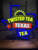 Twisted Tea Ice Texas State Map Faux LED Neon Sign Light Lamp