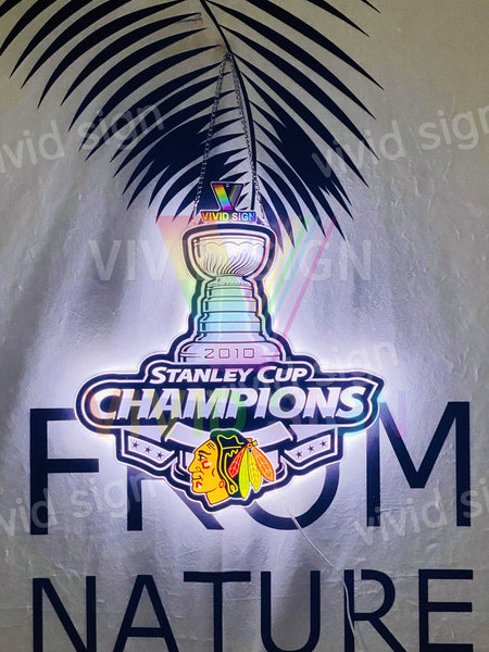 2010 Stanley Cup Champions Chicago Blackhawks 3D LED Neon Sign Light Lamp