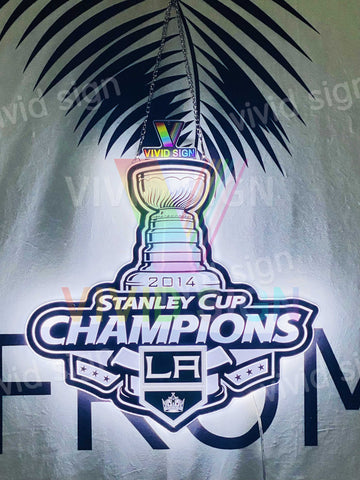 2014 Stanley Cup Champions Los Angeles Kings 3D LED Neon Sign Light Lamp