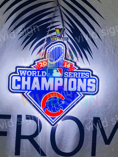 2016 World Series Champions Chicago Cubs 3D LED Neon Sign Light Lamp