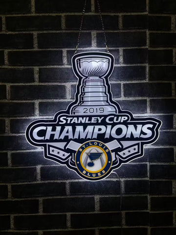 2019 Stanley Cup Champions St. Louis Blues 3D LED Neon Sign Light Lamp