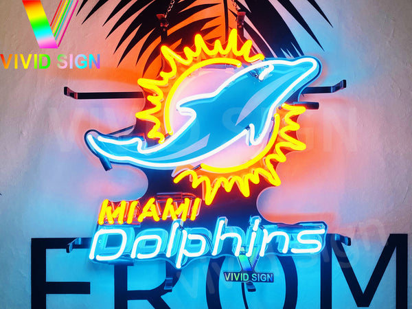 Miami Dolphins Neon Light Sign Lamp With HD Vivid Printing