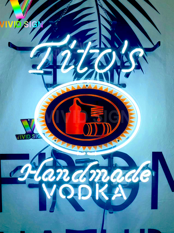 Tito's Handmade Vodka Texas Neon Light Lamp Sign With HD Vivid Printing