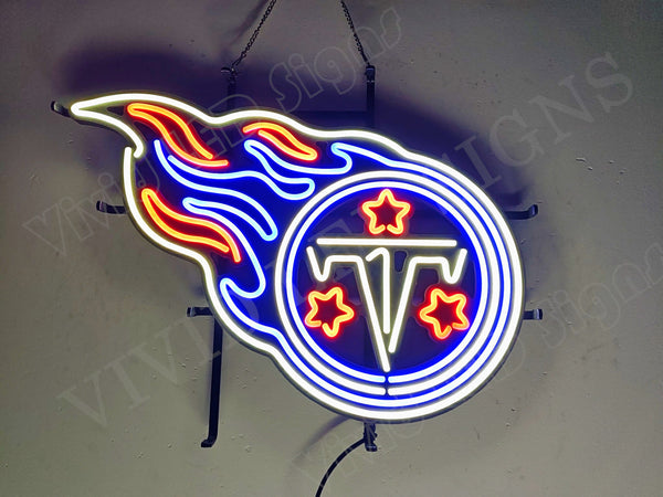 Tennessee Titans Football Team Logo LED Neon Sign Light Lamp With Dimmer