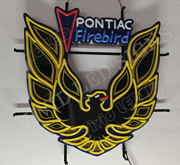 Pontiac Firebird Auto Gold LED Neon Sign Light Lamp With Dimmer