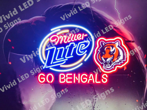 Cincinnati Bengals Go Bengals Light Beer LED Neon Sign Light Lamp