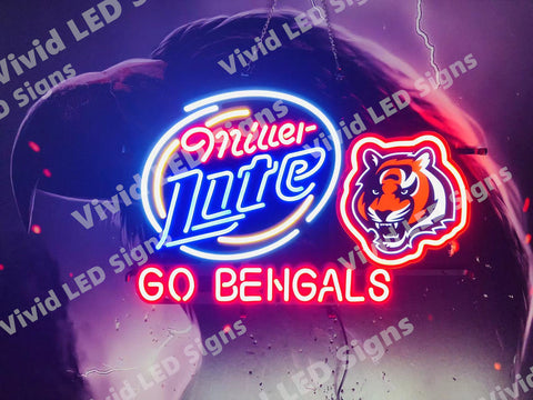 Cincinnati Bengals Go Bengals Light Beer LED Neon Sign Light Lamp