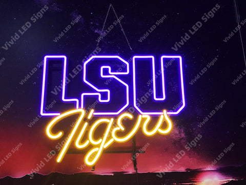 LSU Tigers LED Neon Sign Light Lamp WIth Dimmer