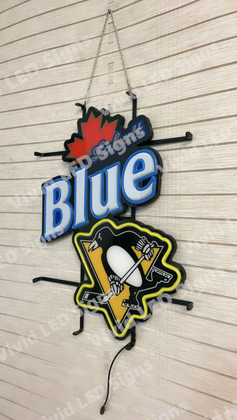 Labatt Blue Beer Pittsburgh Penguins LED Neon Sign Light Lamp